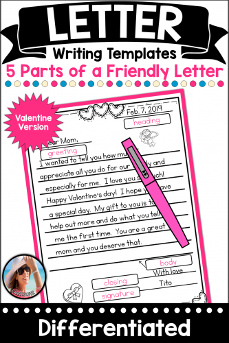 This Resource is loaded with engaging ways for your first, second and third grade students to learn about writing a friendly letter by creating the anchor chart included.   Once taught, it will make a great literacy, learning center, station. An envelope appears when you copy the template on the back of the letter page. Just fold the page in half. Engage your children with the 5 Parts of a Friendly Letter with this fun Resource! Heading, Greeting, Body, Closing and Signature are all included. 